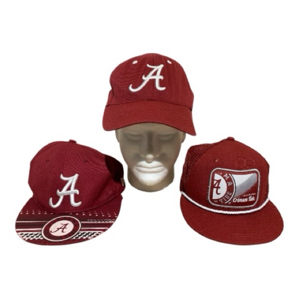 (004) Alabama Crimson Tide Fan Hat Bundle of (3) “Roll Tide”